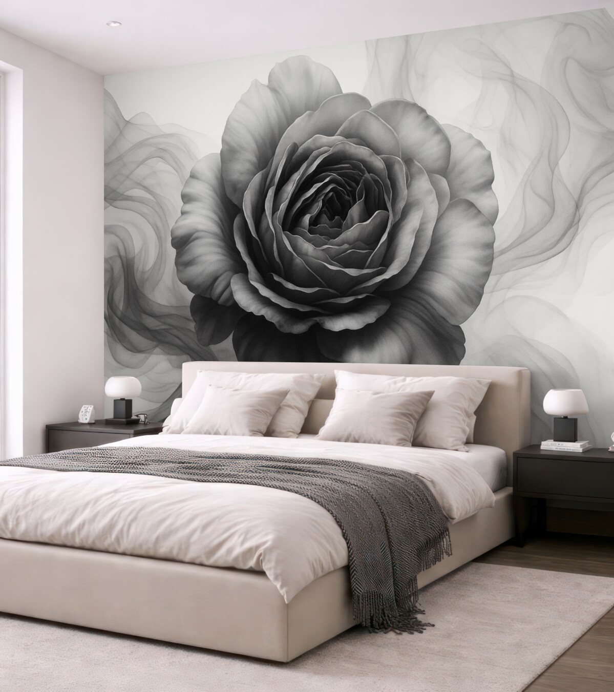 Fototapeta Róża w kolorach czarno-białych.