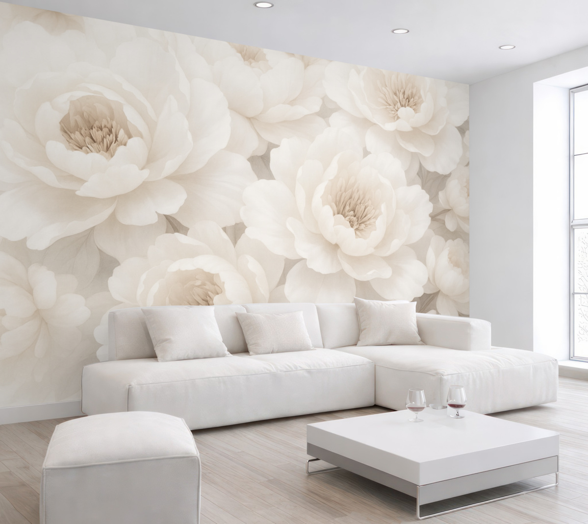 Fototapeta Białe kwiaty róży