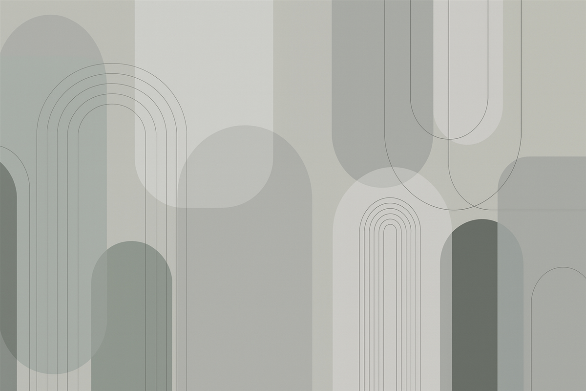 Fototapeta Minimalistyczna geometria w stylu boho w tonacjach zieleni.