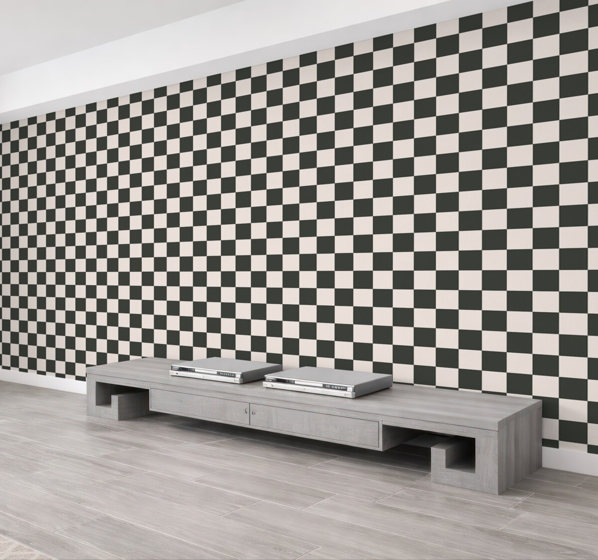 Fototapeta Tapeta w geometrycznym wzorze w kolorze czarno-białym.