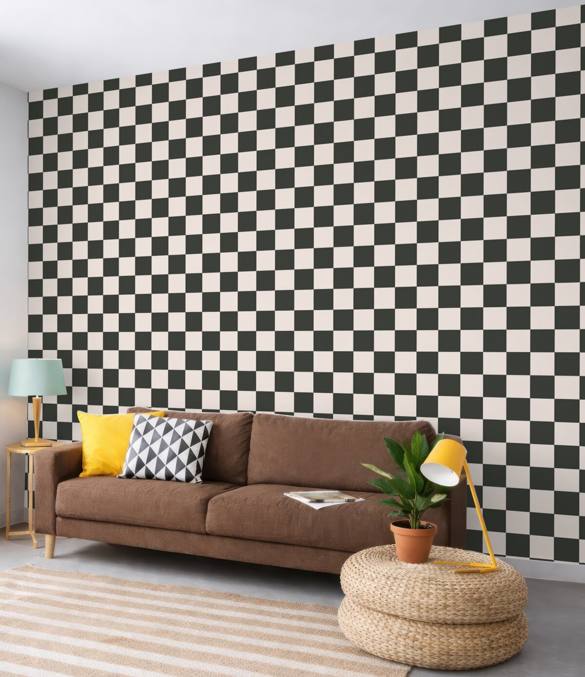 Fototapeta Tapeta w geometrycznym wzorze w kolorze czarno-białym.