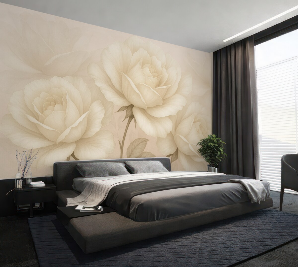 Fototapeta Wielkie, białe, subtelne kwiaty.