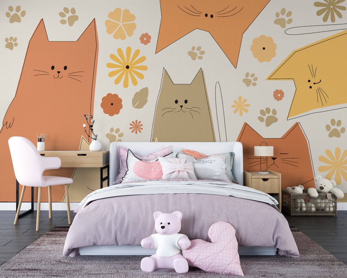 Fototapeta Prosty szkic kotów.