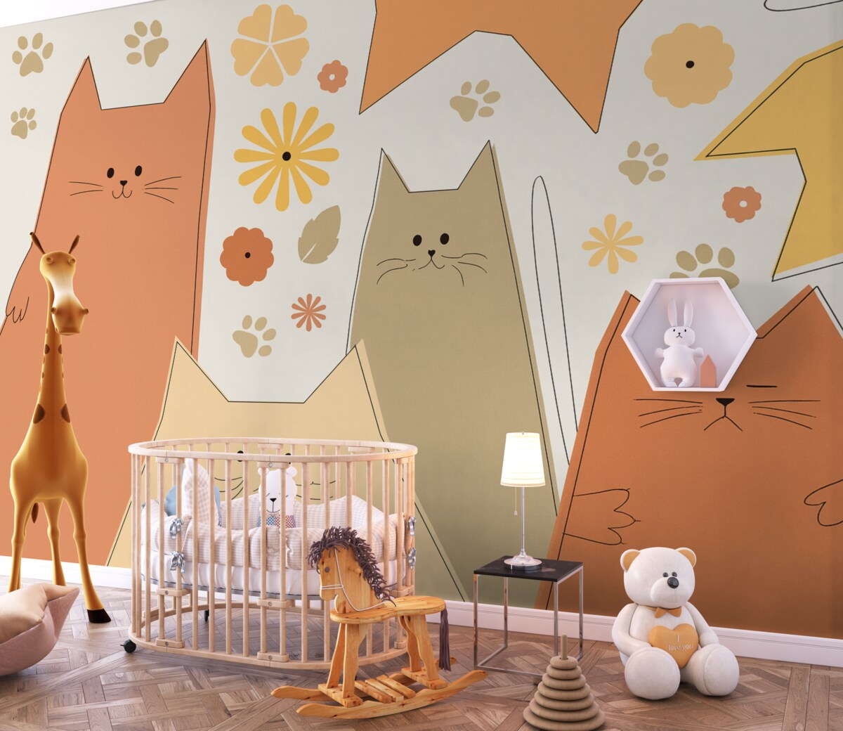 Fototapeta Prosty szkic kotów.