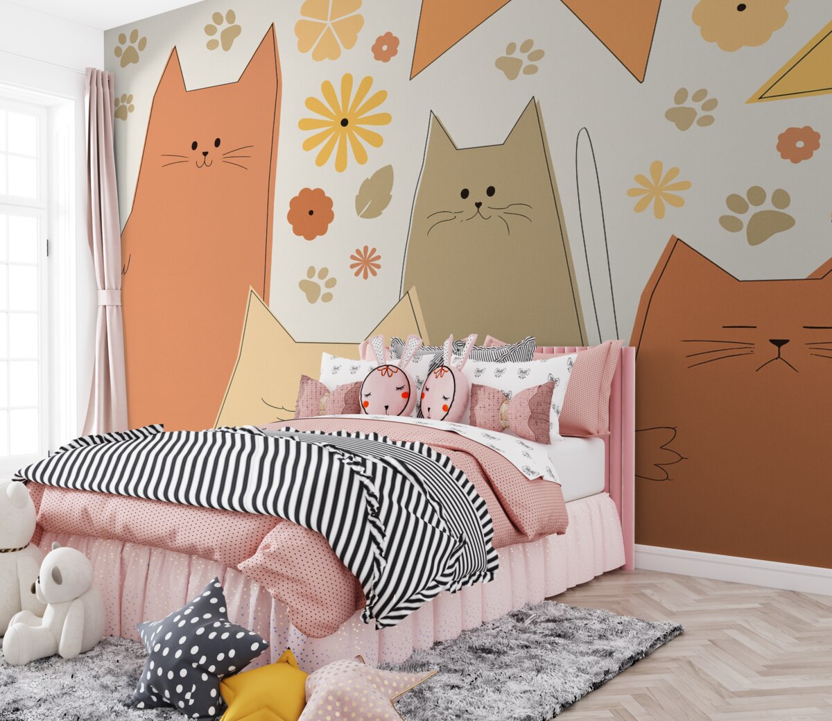 Fototapeta Prosty szkic kotów.