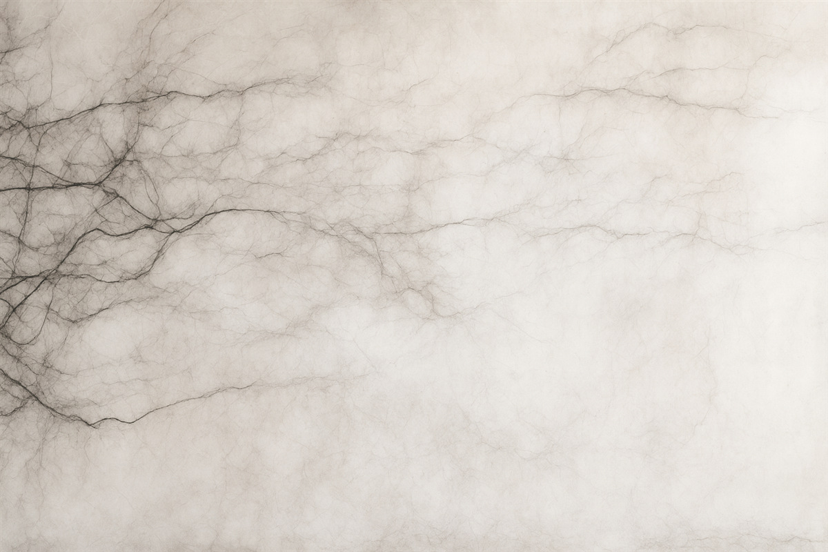 Fototapeta Drobne gałązki na mglistym jasnym tle.