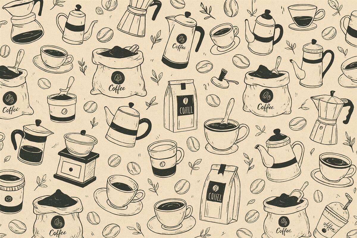 Fototapeta Detale kawy na jasnym tle.