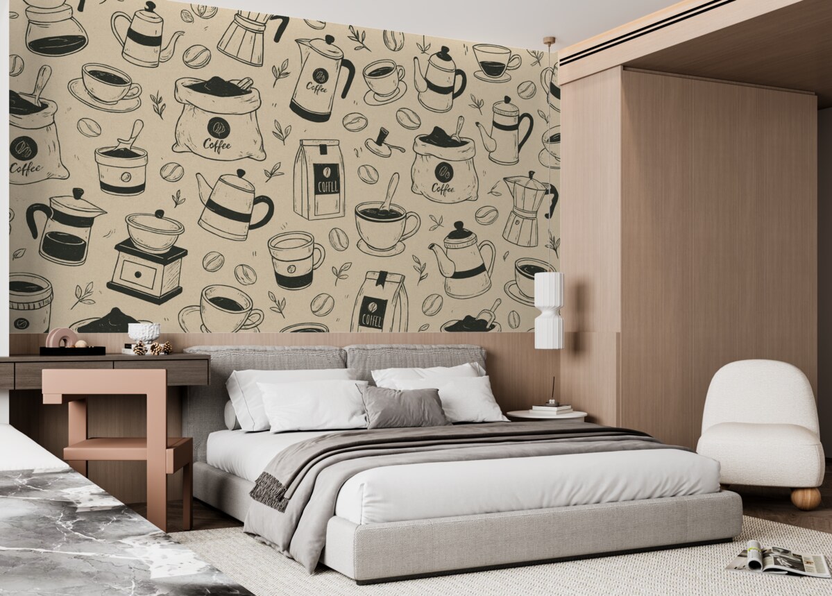 Fototapeta Detale kawy na jasnym tle.