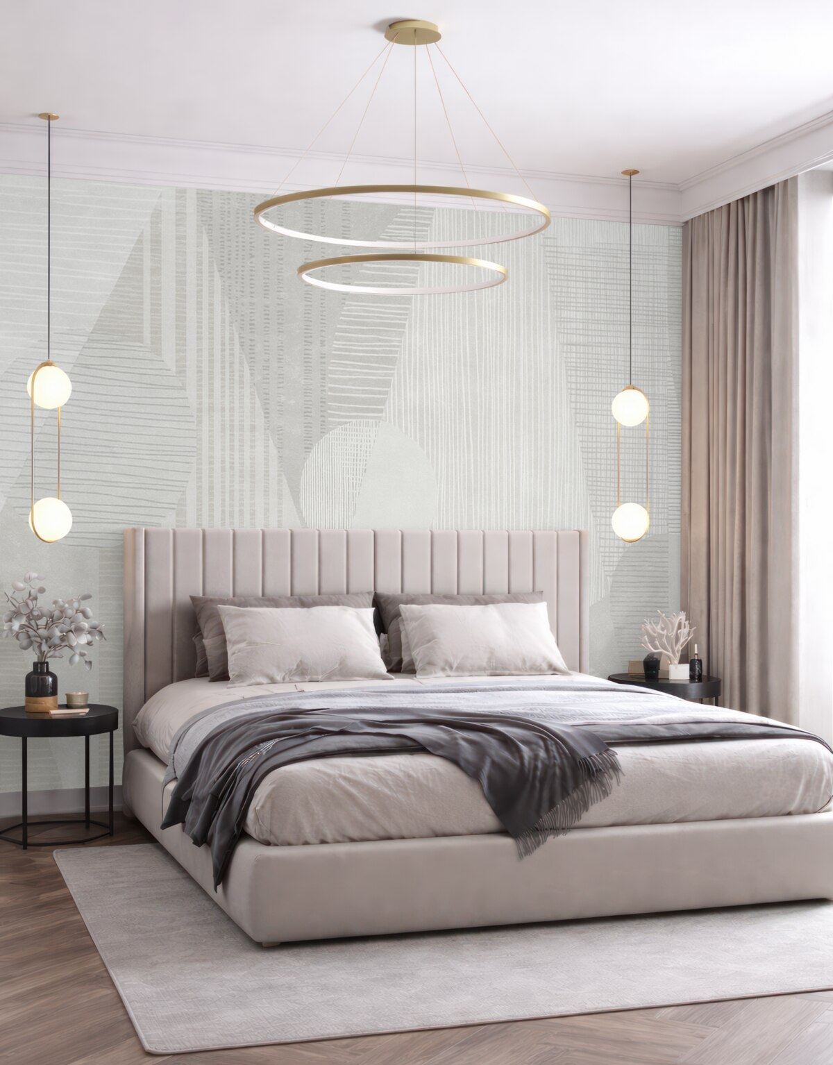 Fototapeta Współczesna geometria w retro stylu w delikatnych odcieniach.