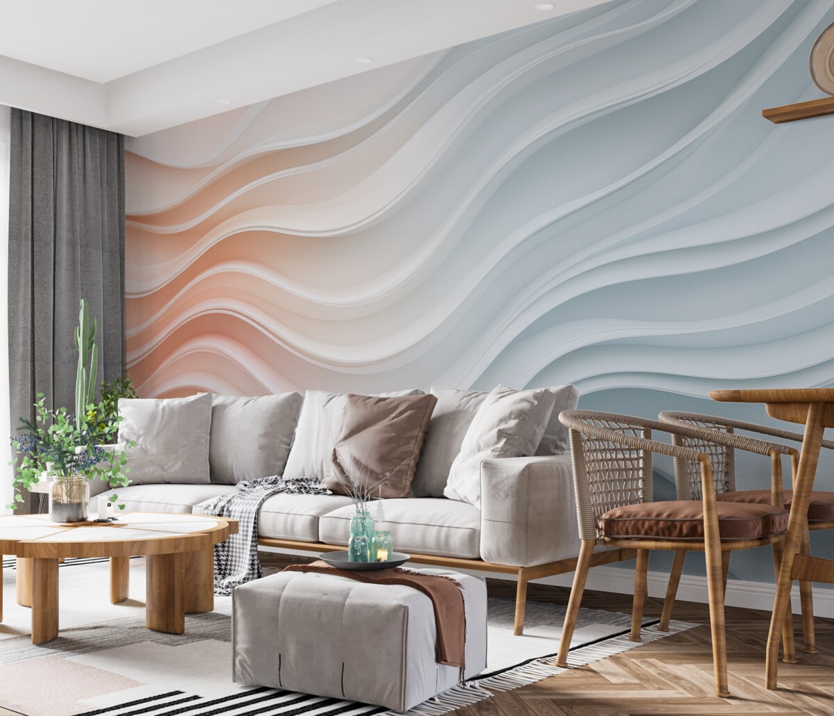 Fototapeta Wolumetryczne kolory na ścianie.