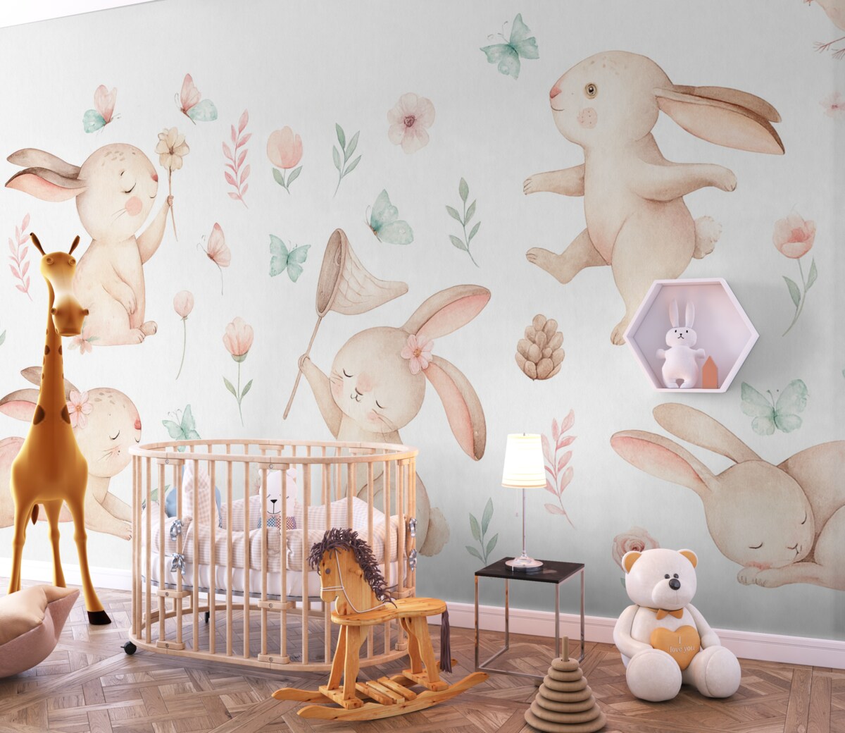 Fototapeta Czarowne króliczki w roślinach.