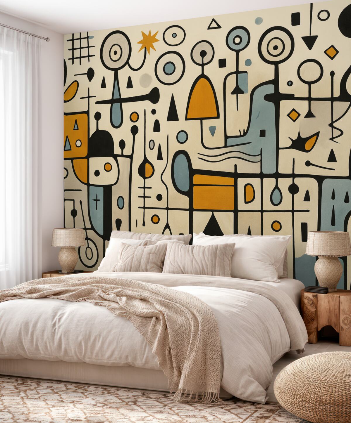 Fototapeta Sztuka abstrakcyjna z bryłami geometrycznymi w stylu Secesji.