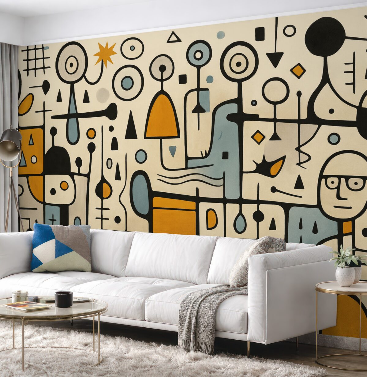 Fototapeta Sztuka abstrakcyjna z bryłami geometrycznymi w stylu Secesji.