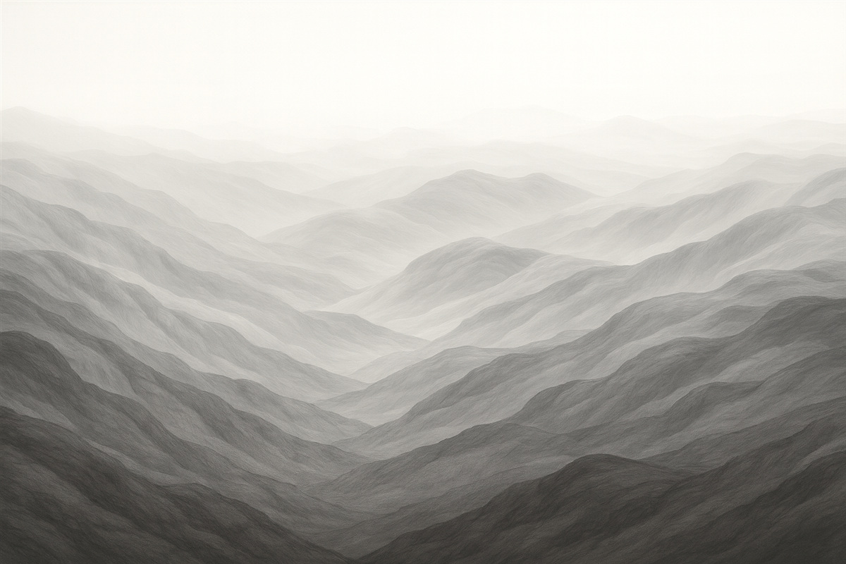 Fototapeta Zamglone górskie fale