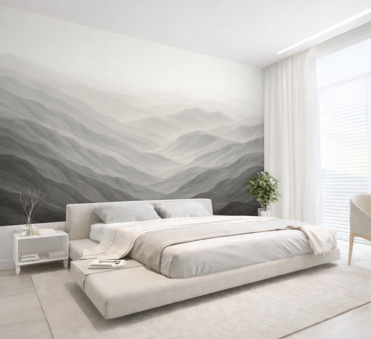 Fototapeta Zamglone górskie fale