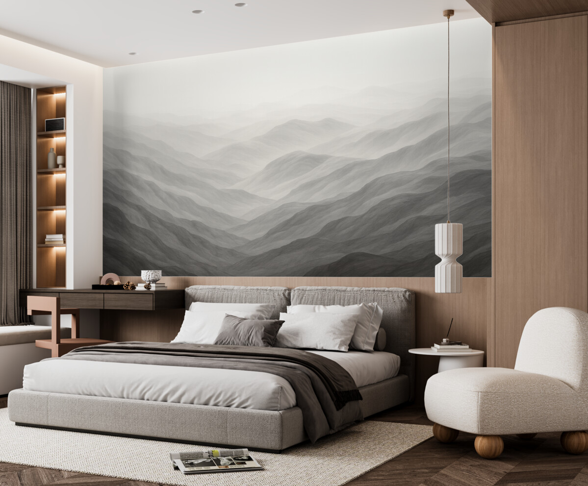 Fototapeta Zamglone górskie fale