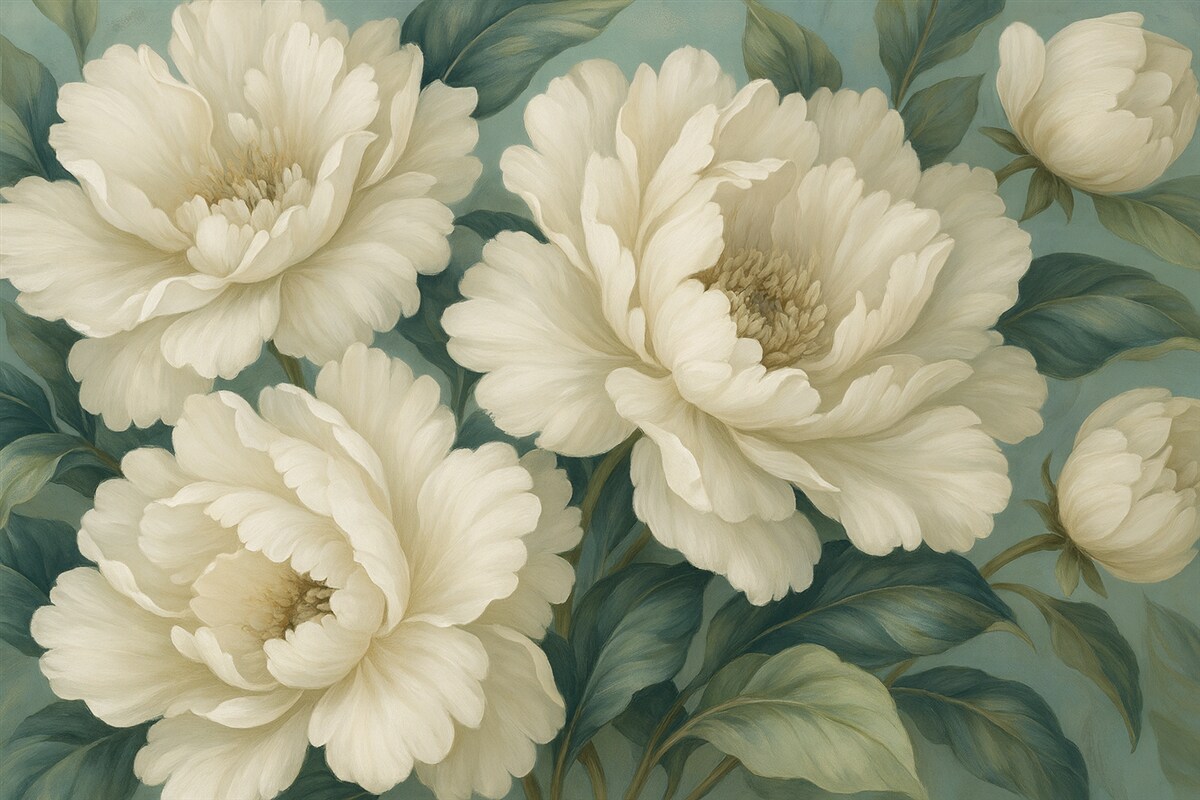 Fototapeta Ogromne białe kwiaty.