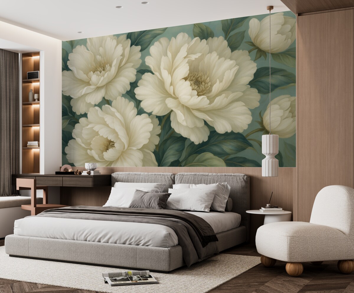 Fototapeta Ogromne białe kwiaty.