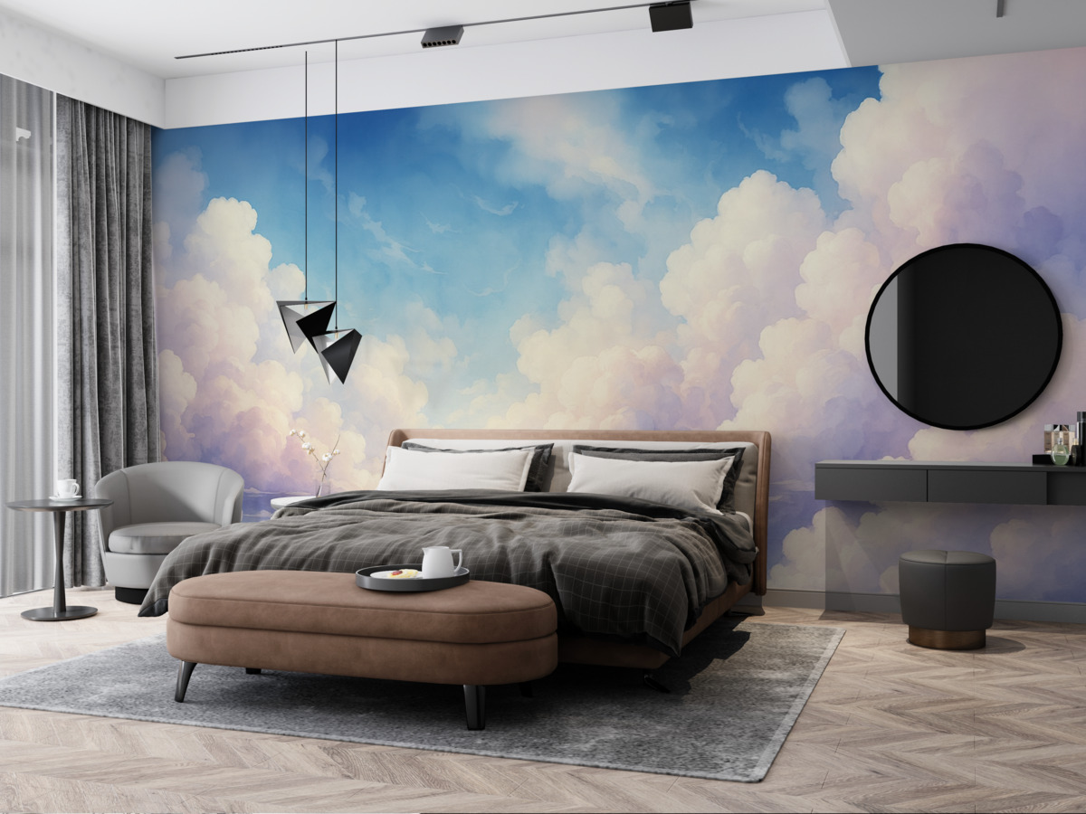 Fototapeta Chmury na niebie akwarelą.