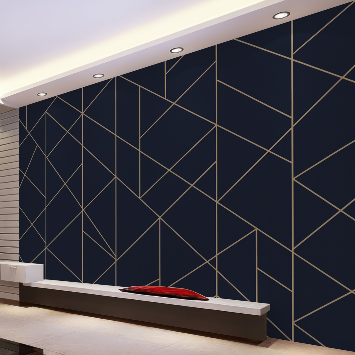 Fototapeta Geometriczne linie, mroczne tło.