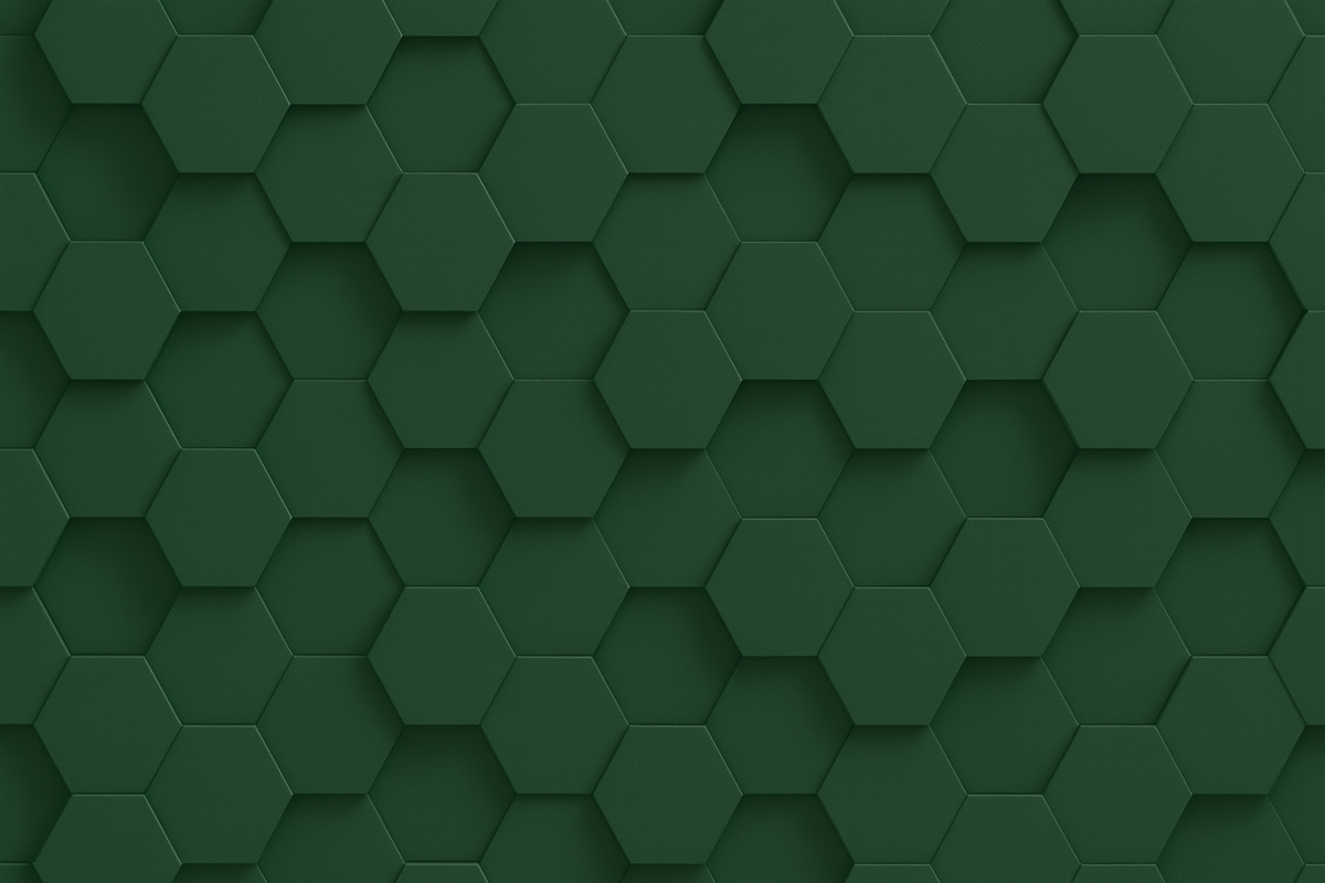 Fototapeta Pentagon, abstrakcyjna forma, zielona barwa.