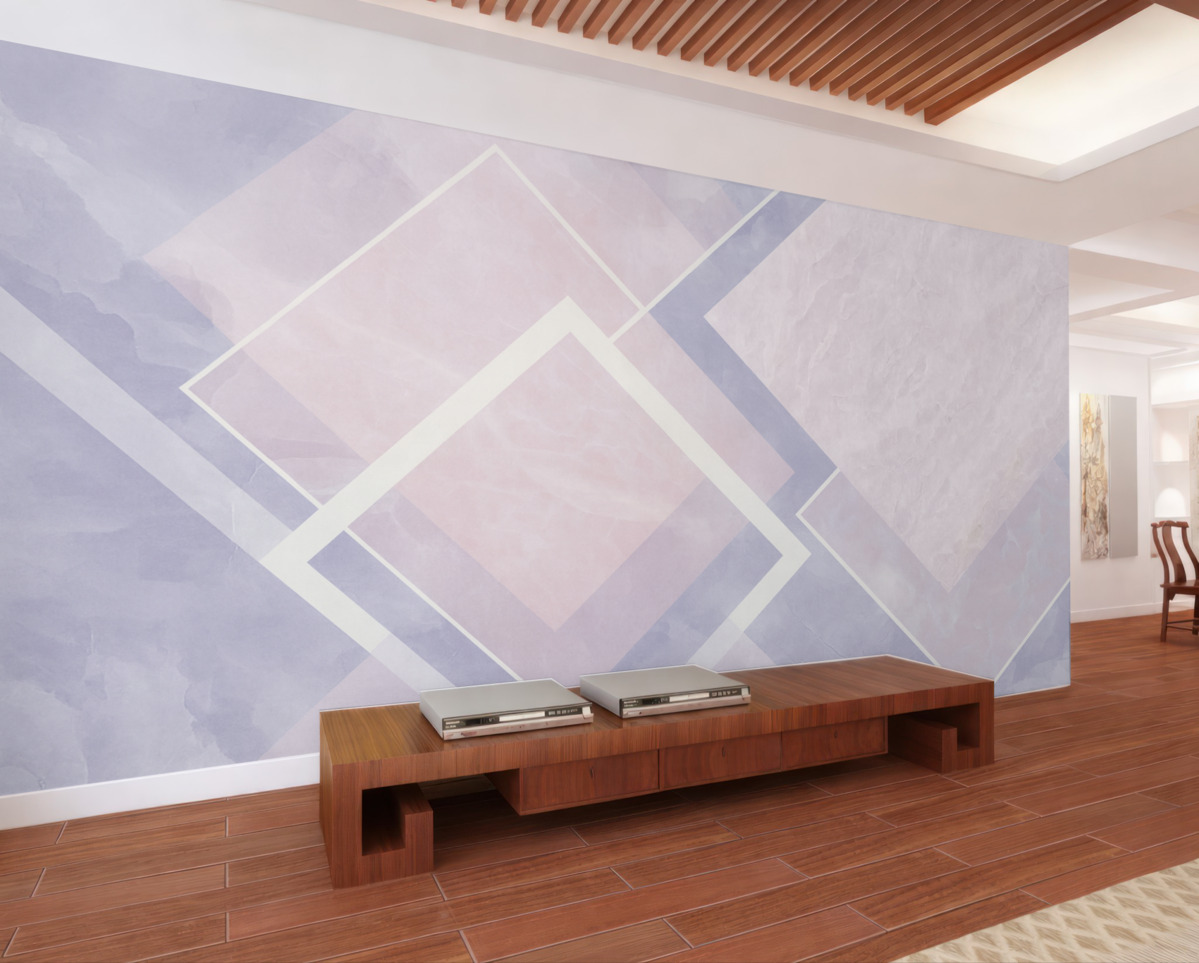 Fototapeta Geometria w tonacjach różu i niebieskiego.