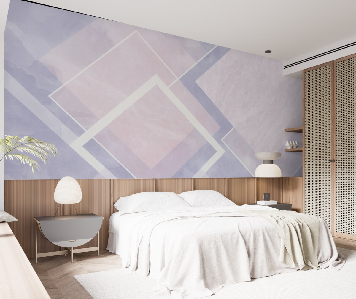 Fototapeta Geometria w tonacjach różu i niebieskiego.