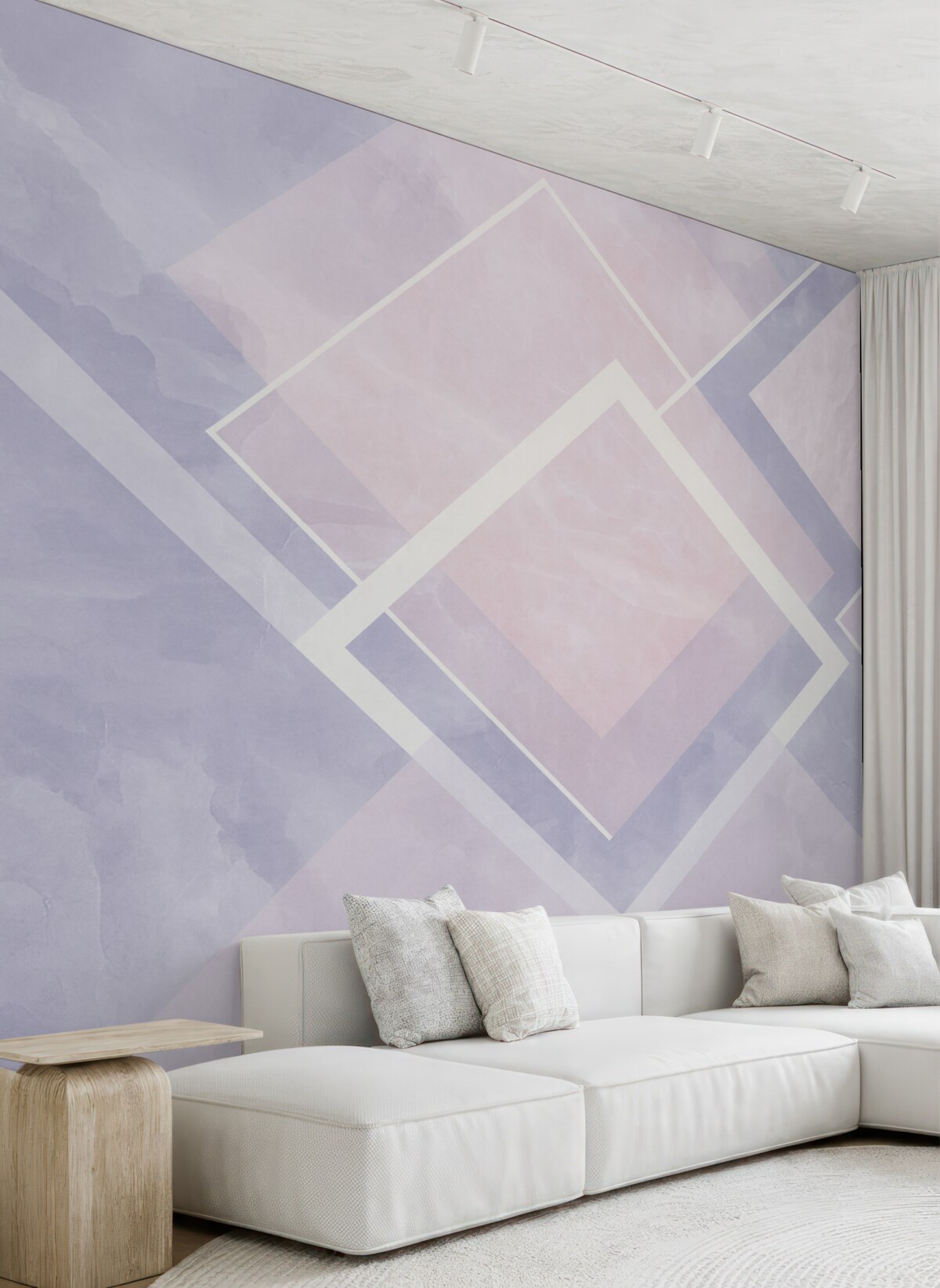 Fototapeta Geometria w tonacjach różu i niebieskiego.