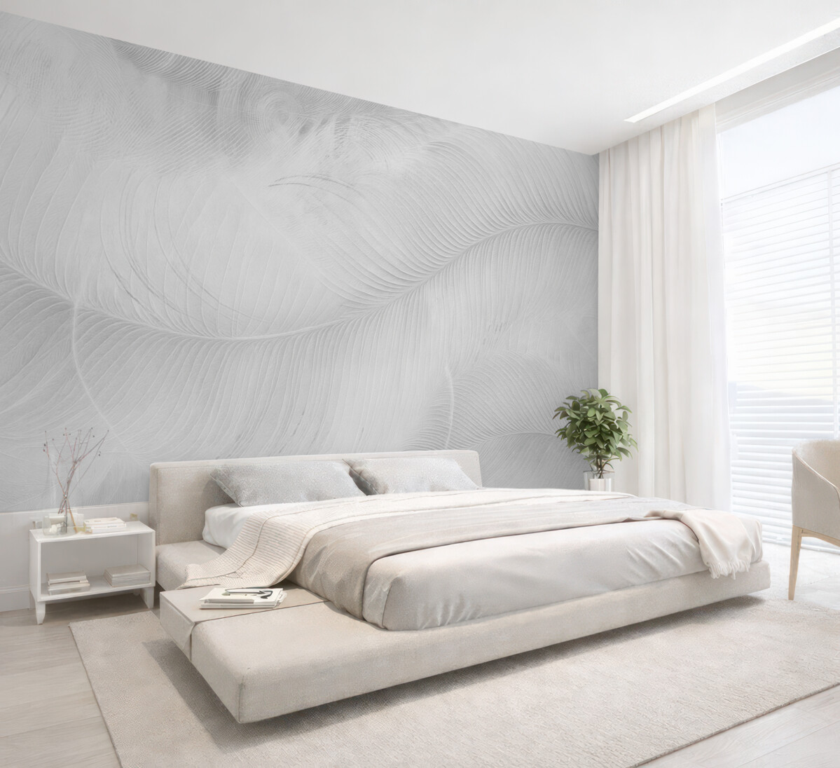 Fototapeta Delikatna struktura piór w tonacjach szarości.