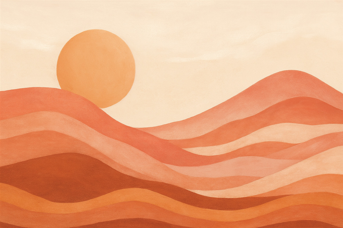 Fototapeta Słońce i fale w klimacie boho.