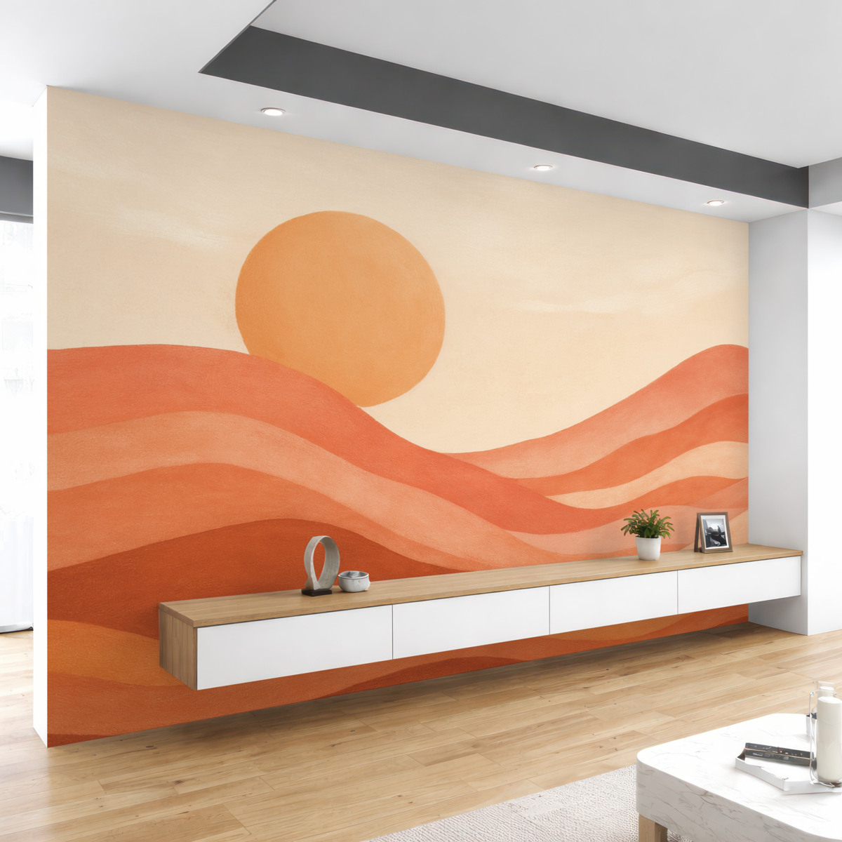 Fototapeta Słońce i fale w klimacie boho.