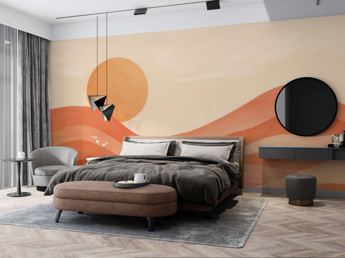 Fototapeta Słońce i fale w klimacie boho.