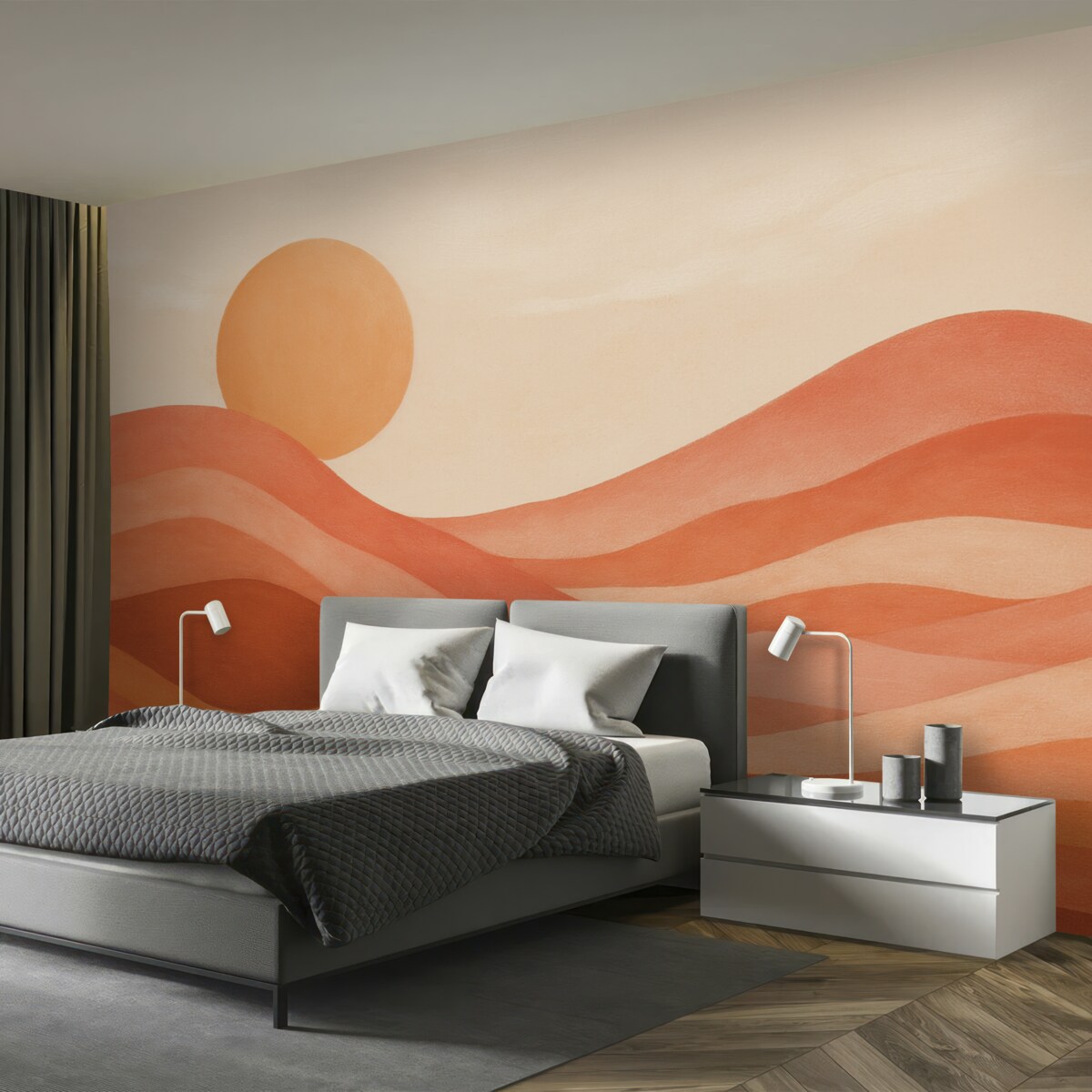 Fototapeta Słońce i fale w klimacie boho.