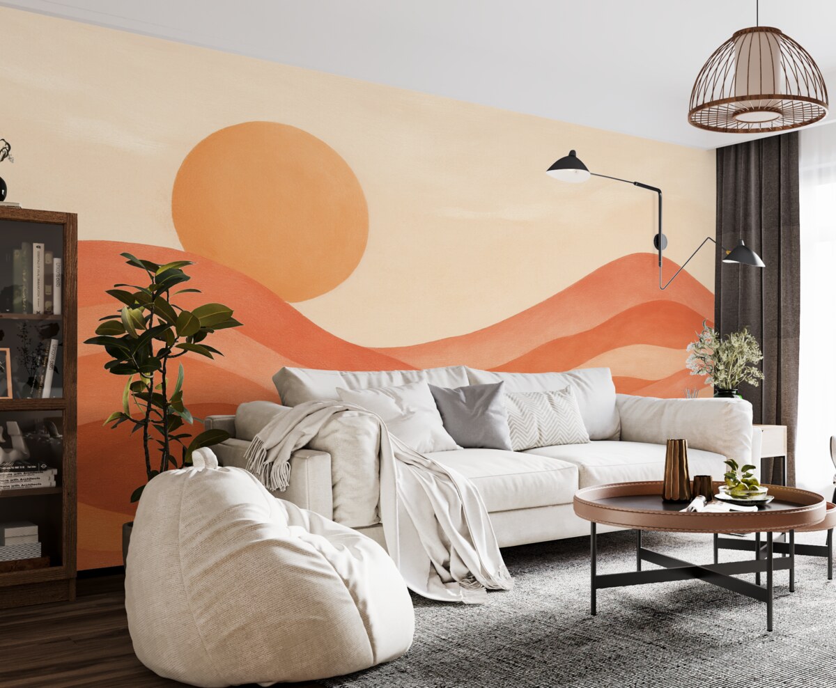 Fototapeta Słońce i fale w klimacie boho.