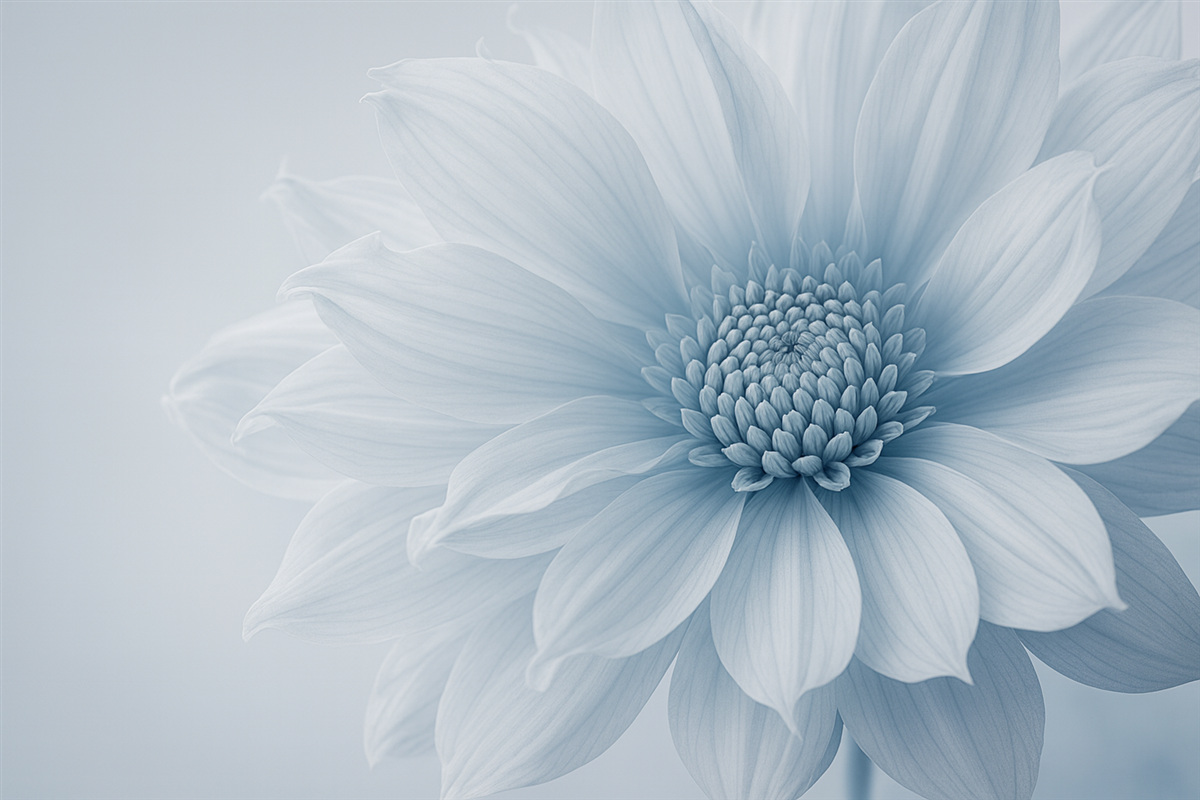 Fototapeta Subtelny niebieski kwiat na jasnym tle.