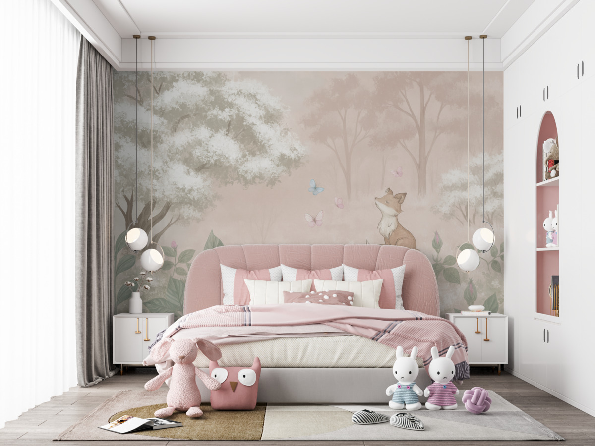 Fototapeta Baśniowy las z kogucikiem.