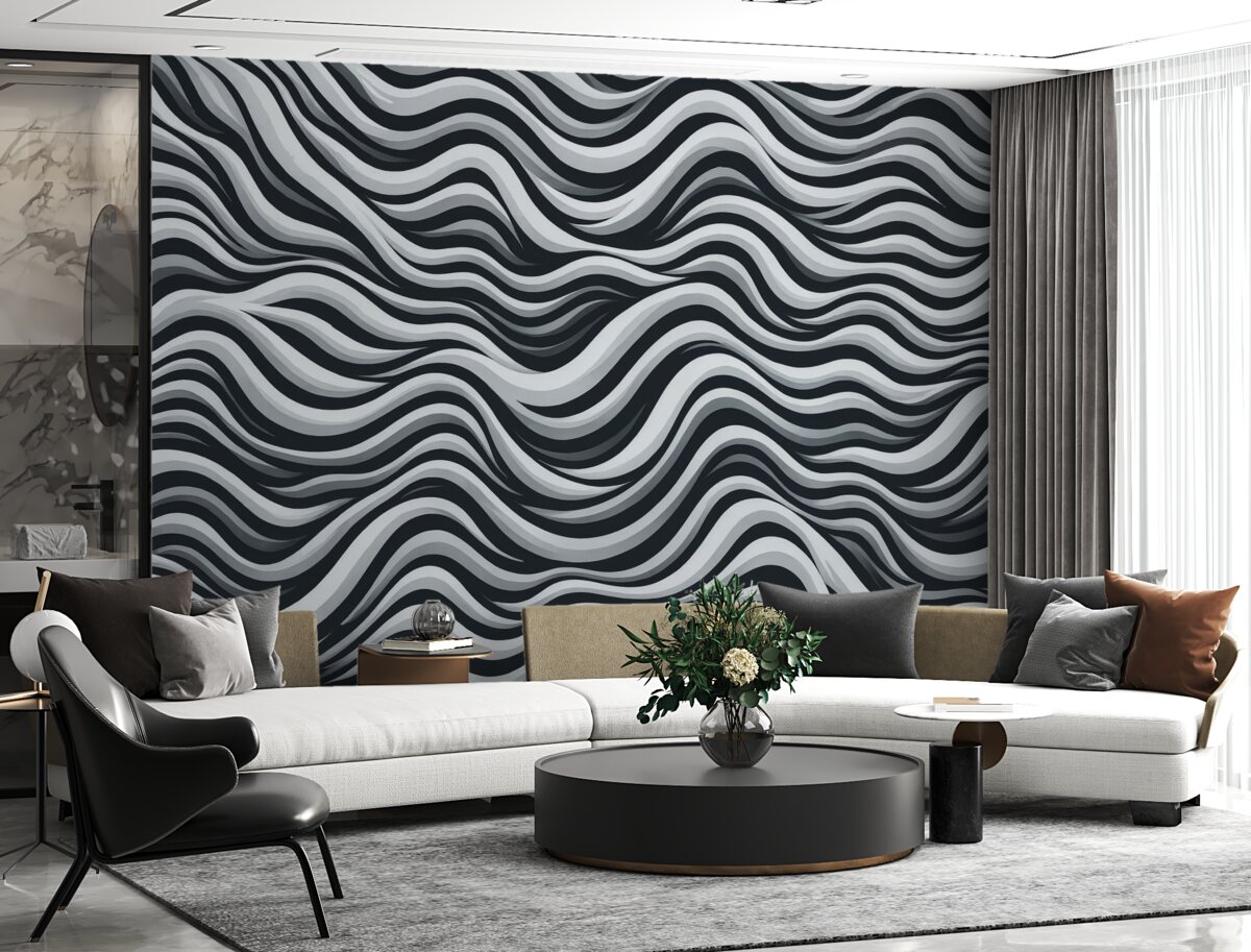 Fototapeta Zakrzywione linie w trzech odcieniach.