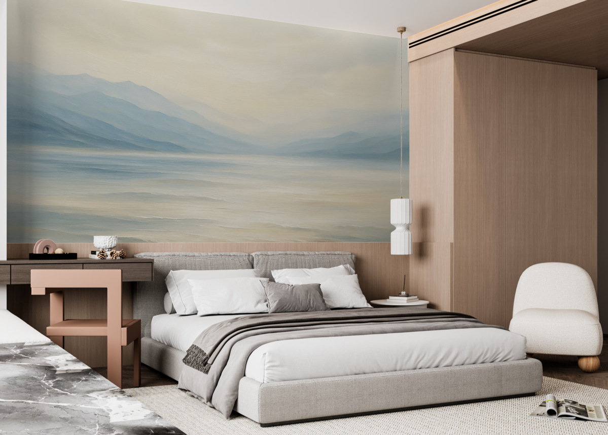 Fototapeta Krajobraz namalowany akwarelą.