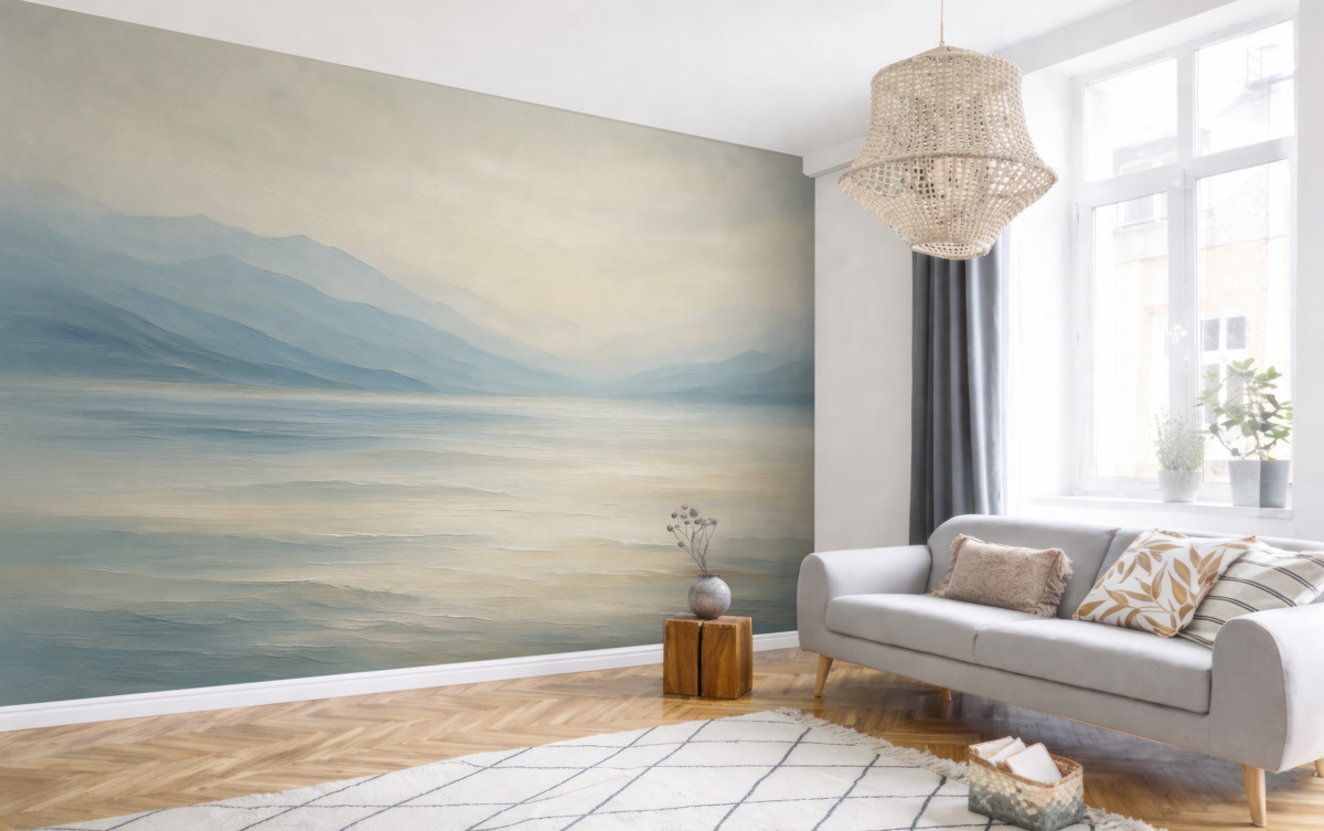 Fototapeta Krajobraz namalowany akwarelą.