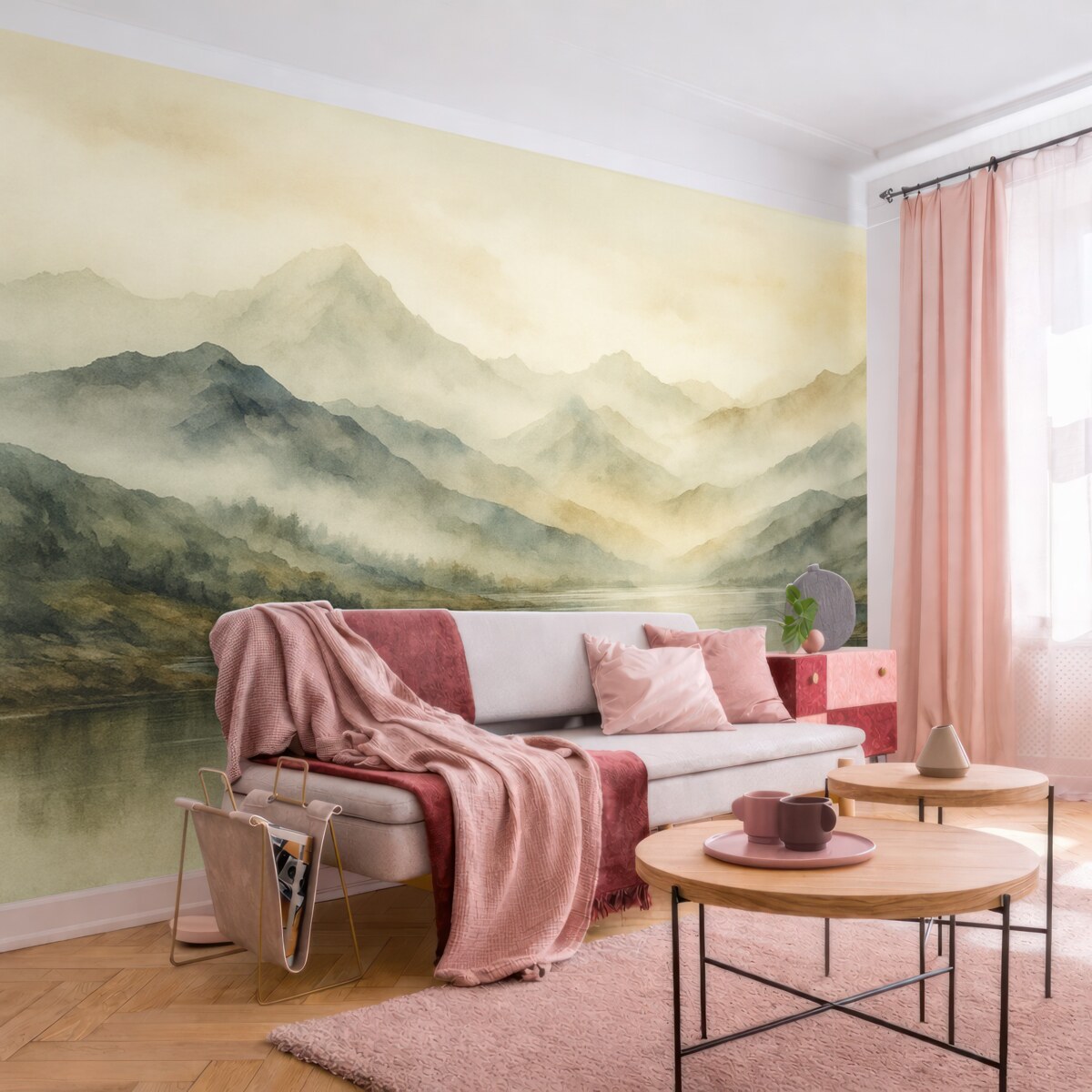 Fototapeta Górski pejzaż namalowany akwarelą.