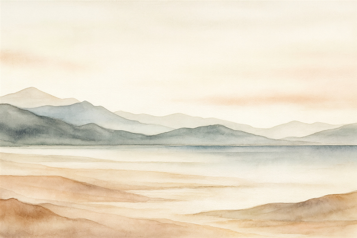 Fototapeta Krajobraz namalowany akwarelami.