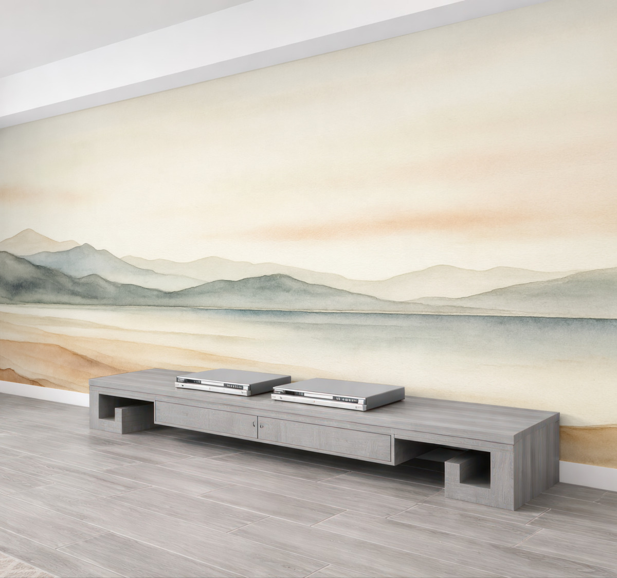 Fototapeta Krajobraz namalowany akwarelami.