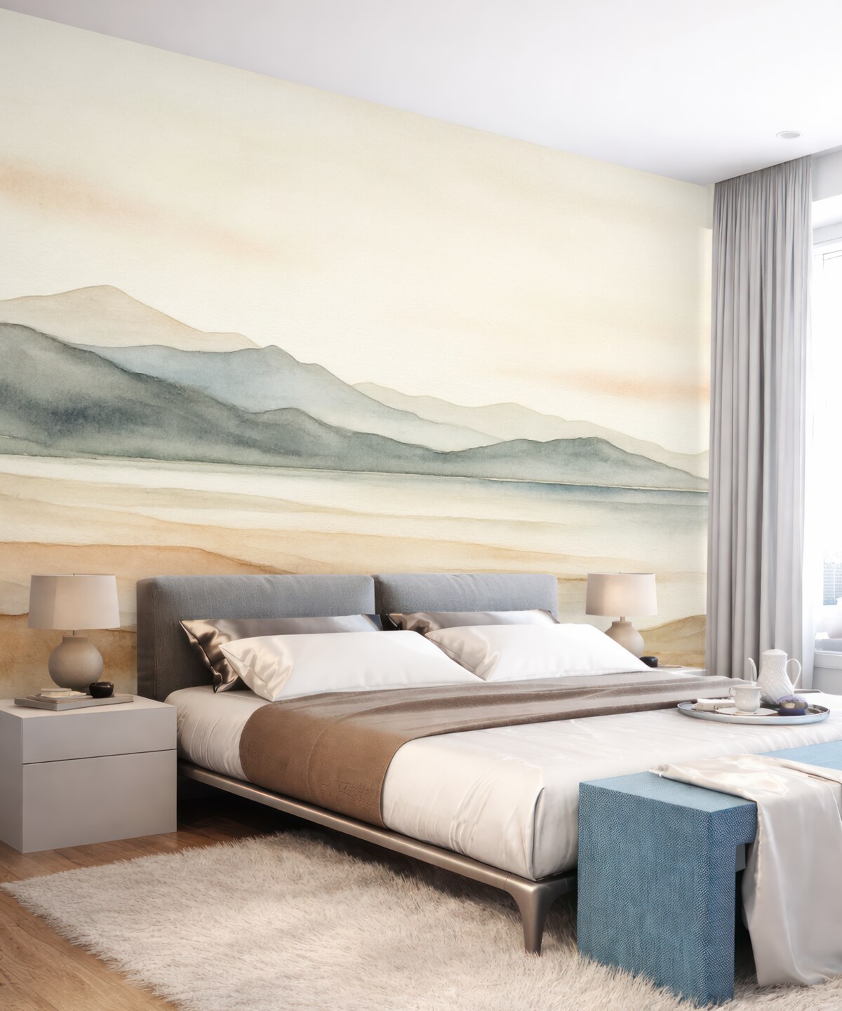 Fototapeta Krajobraz namalowany akwarelami.