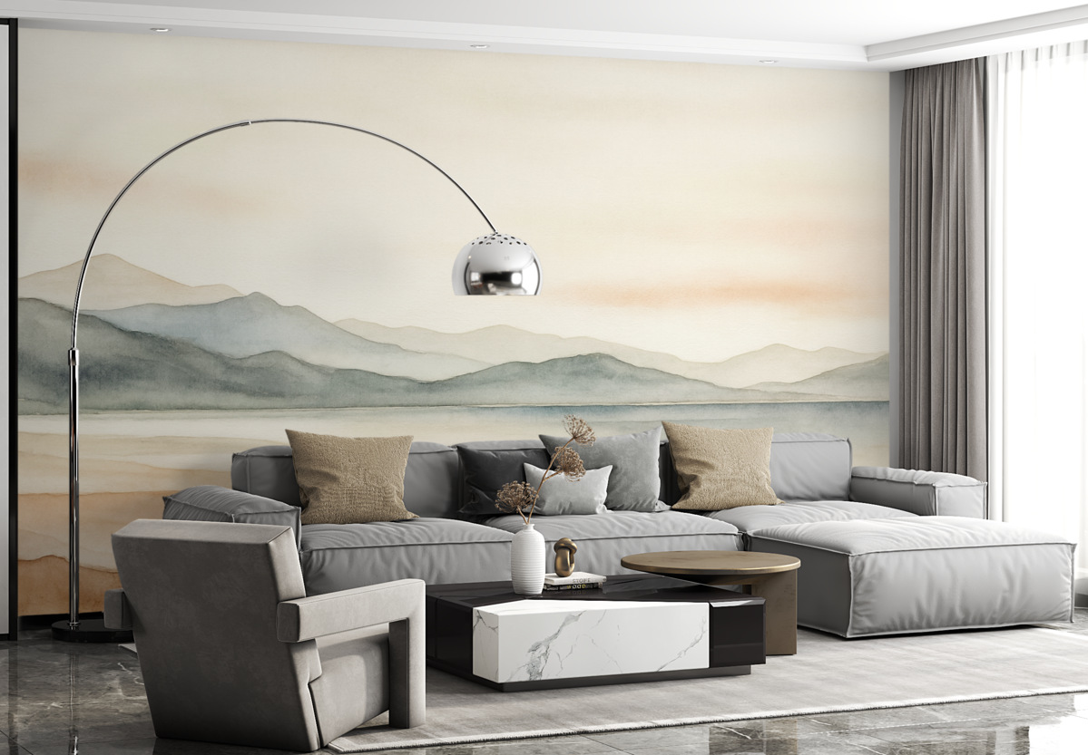 Fototapeta Krajobraz namalowany akwarelami.