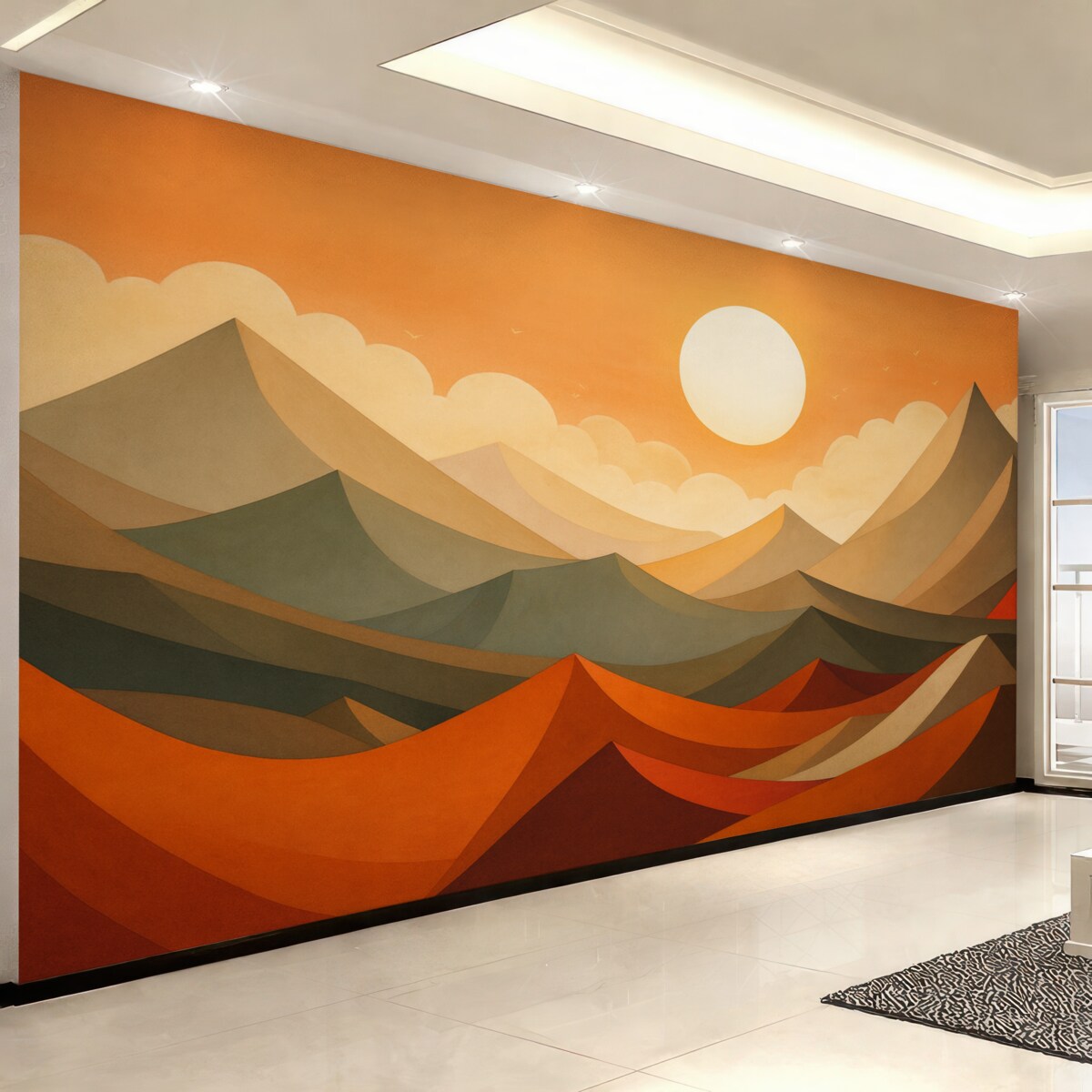 Fototapeta Abstrakcyjne szczyty o poranku.