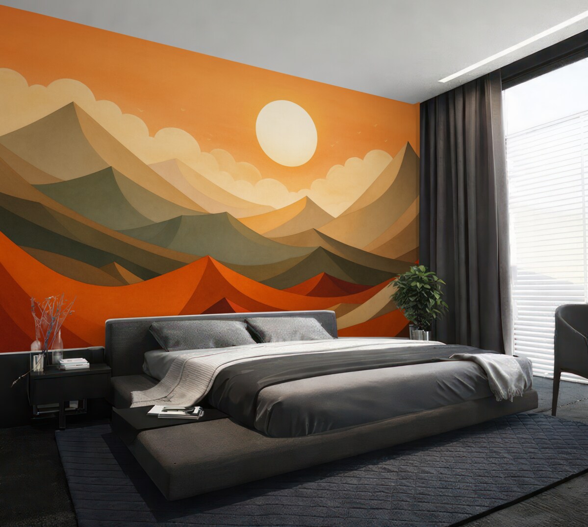 Fototapeta Abstrakcyjne szczyty o poranku.