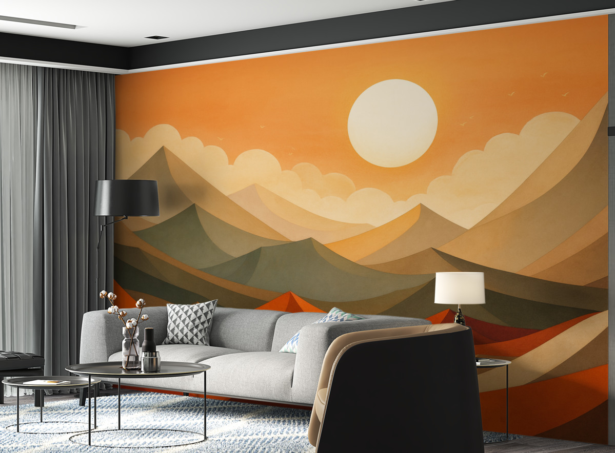 Fototapeta Abstrakcyjne szczyty o poranku.