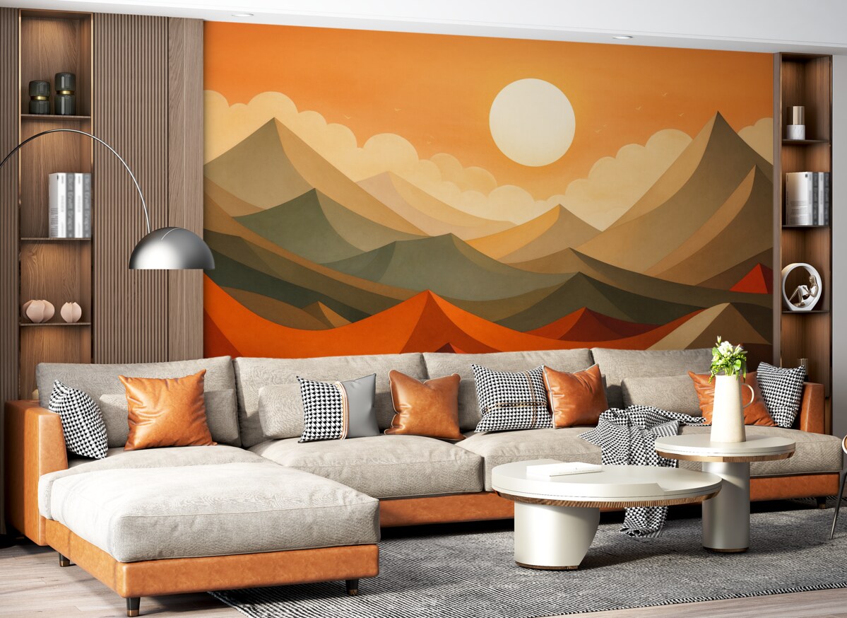 Fototapeta Abstrakcyjne szczyty o poranku.