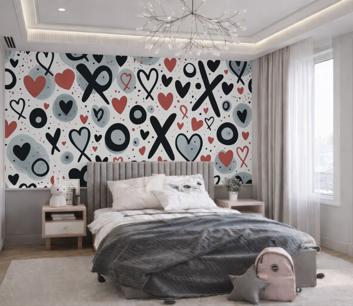 Fototapeta Miłosny zamęt z sercami.