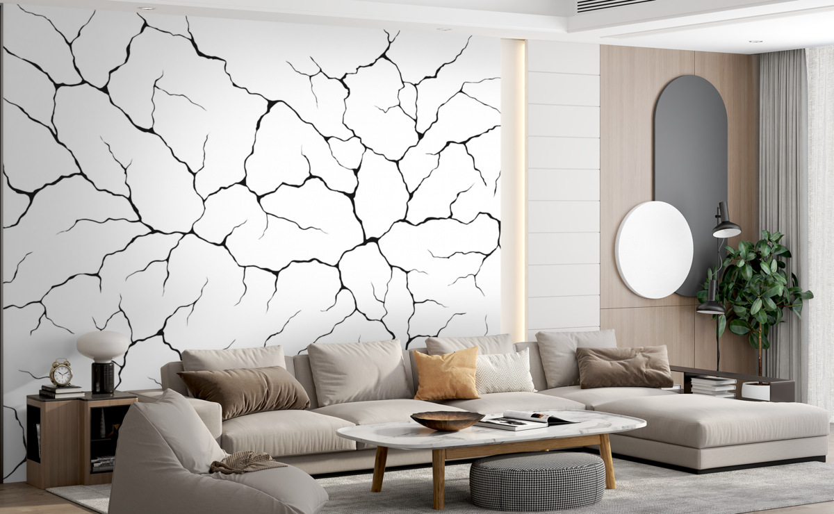 Fototapeta Kropki, jasne tło, czarna abstrakcyjna kreseczka.